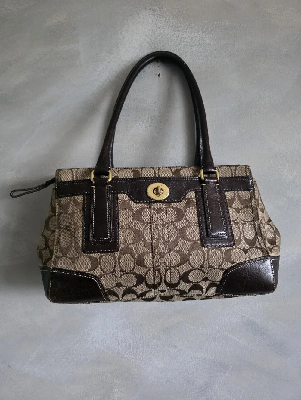 Vintage Y2K 00s Coach Hamptons Signature Jacquard Shoulder Bag 11064 15x7x4
